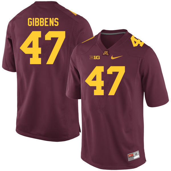 Men #47 Jack Gibbens Minnesota Golden Gophers College Football Jerseys Sale-Maroon - Click Image to Close